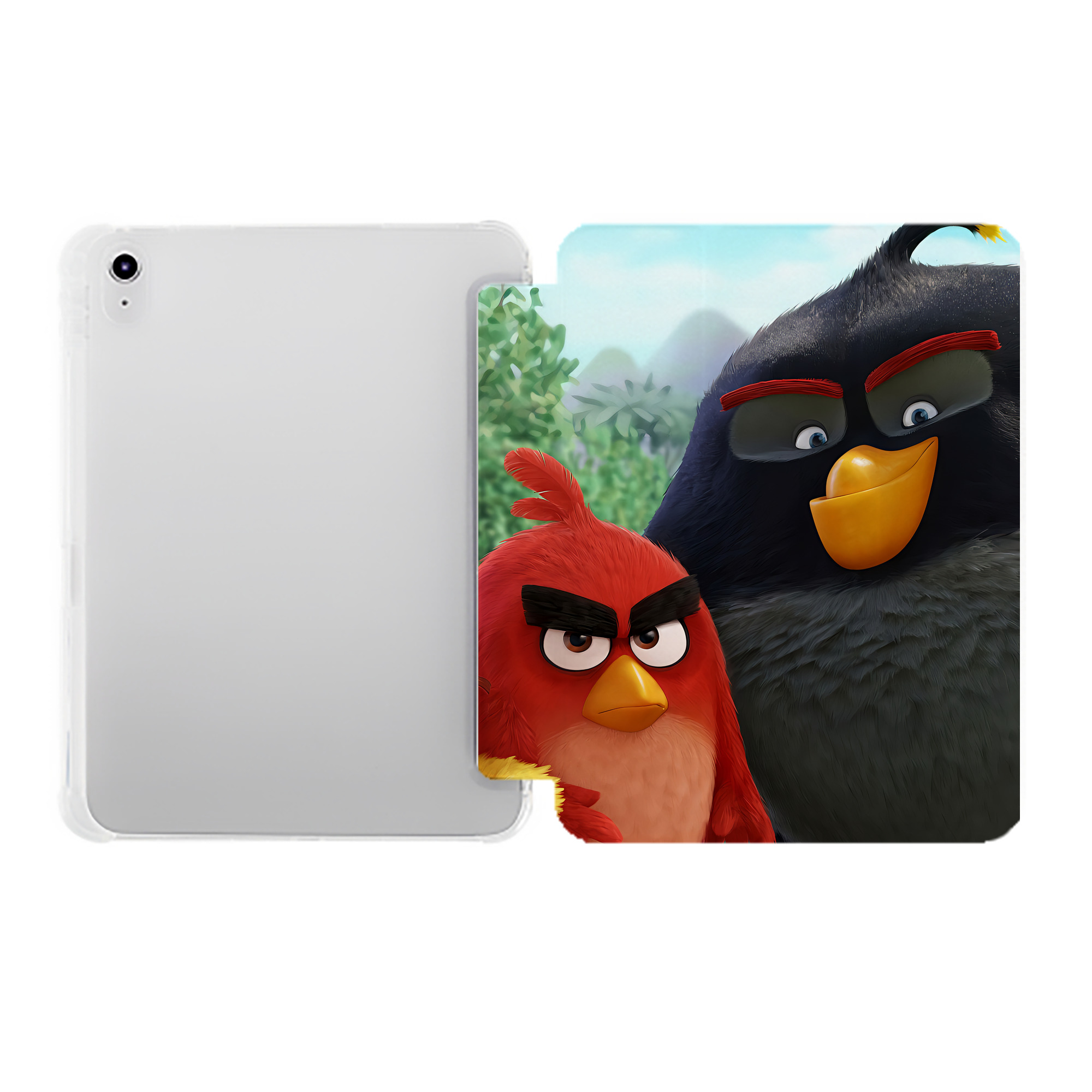 （画像用） Angry Birds アングリーバード IPad ケース ペン収納付き 三つ折りスタンド PUレザー×シリコン 対応機種9.5/10.5/10.9インチ